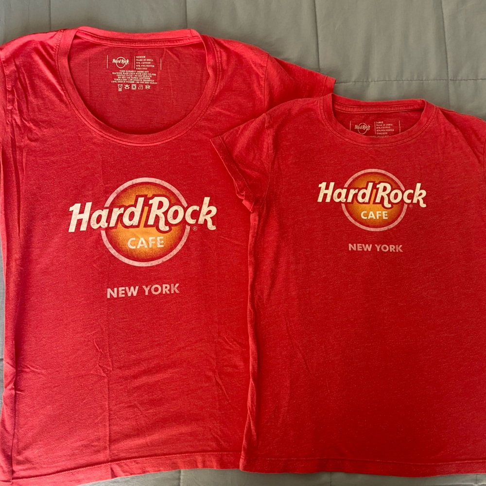 Mom & Daughter shirts from Hard Rock cafe New York.